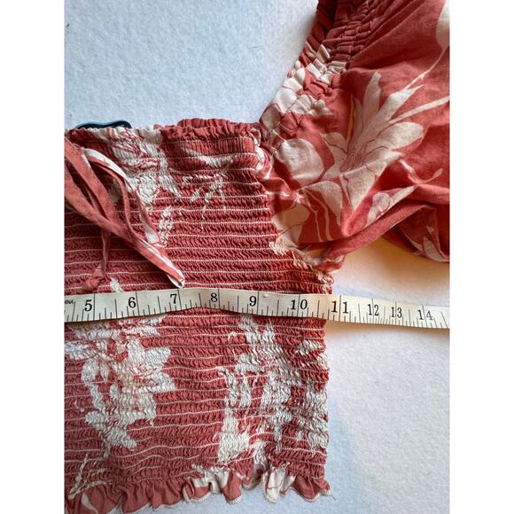 Shore Floral Smocked Crop Top Size XS - Picture 6 of 7